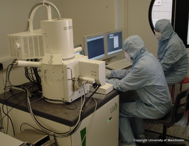 researchers use electron-beam lithography to microfabricate graphene devices