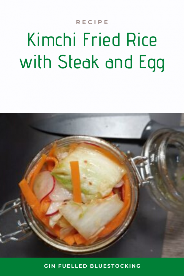 Image: Kimchi Fried Rice with Steak and Egg Recipe Pinterest Graphic